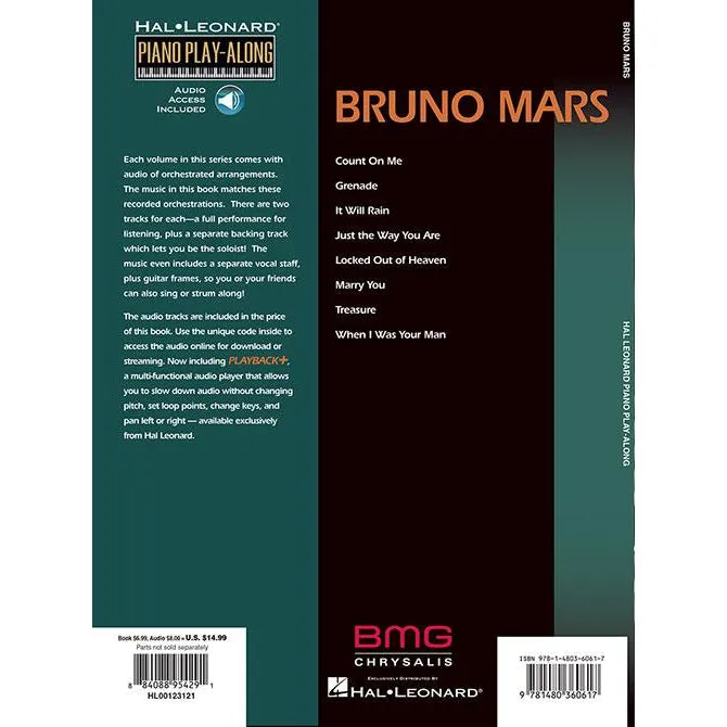 Hal Leonard HL00123121 Bruno Mars, Piano Play-Along