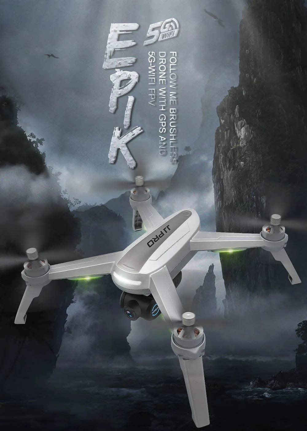 High-Performance 2K Brushless Aerial Drone with GPS & 5G WiFi