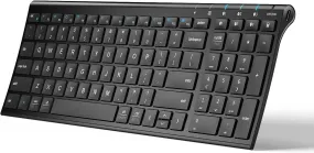 Iclever BK10 Bluetooth Keyboard, Multi Device Keyboard Rechargeable Bluetooth 5.1 with Number Pad Ergonomic Design Full Size Stable Connection Keyboard for Ipad, Iphone, Mac, Ios, Android, Windows