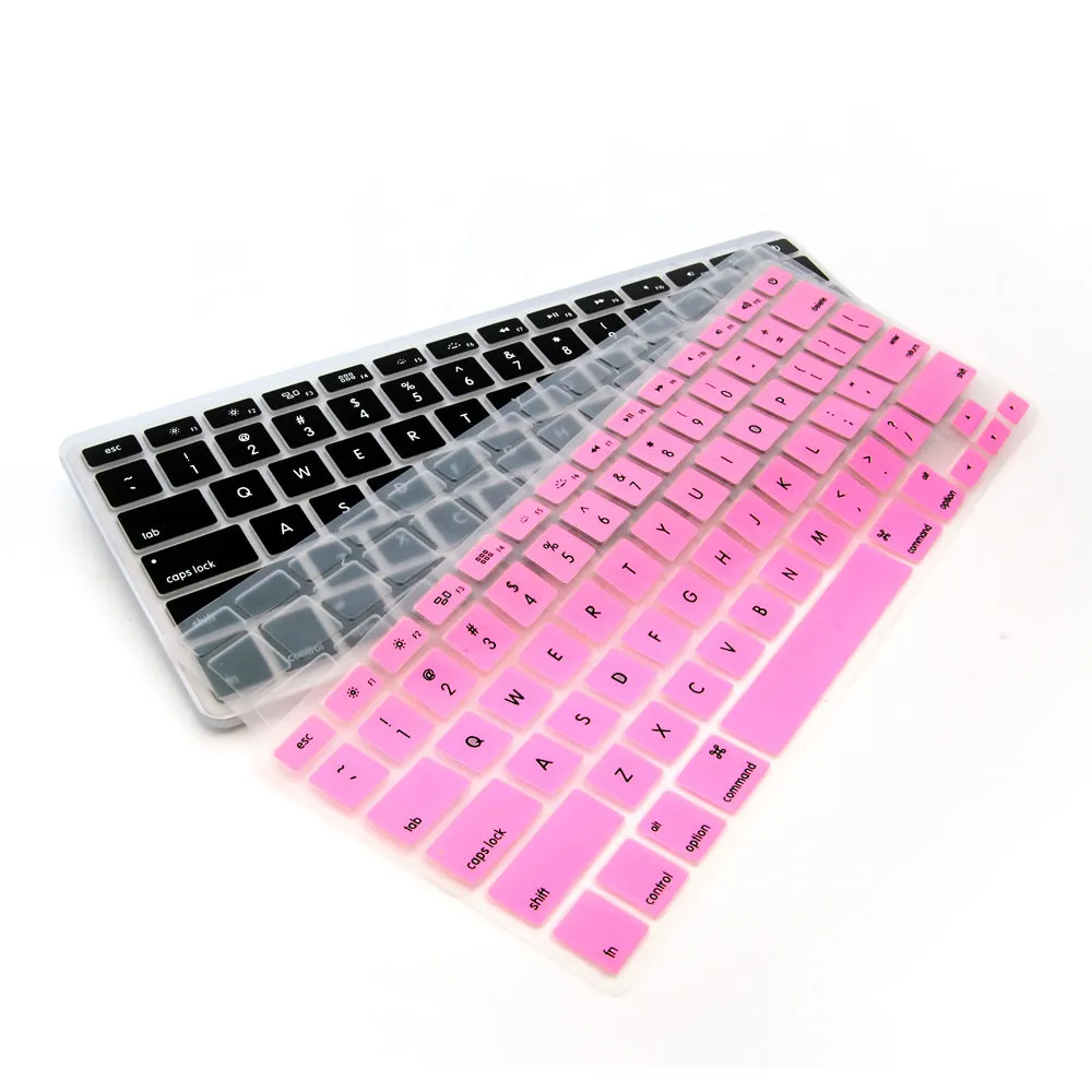 Keyboard Cover Black Silicone Skin for MacBook Pro 13" 15" (2015 or Older Version), iMac