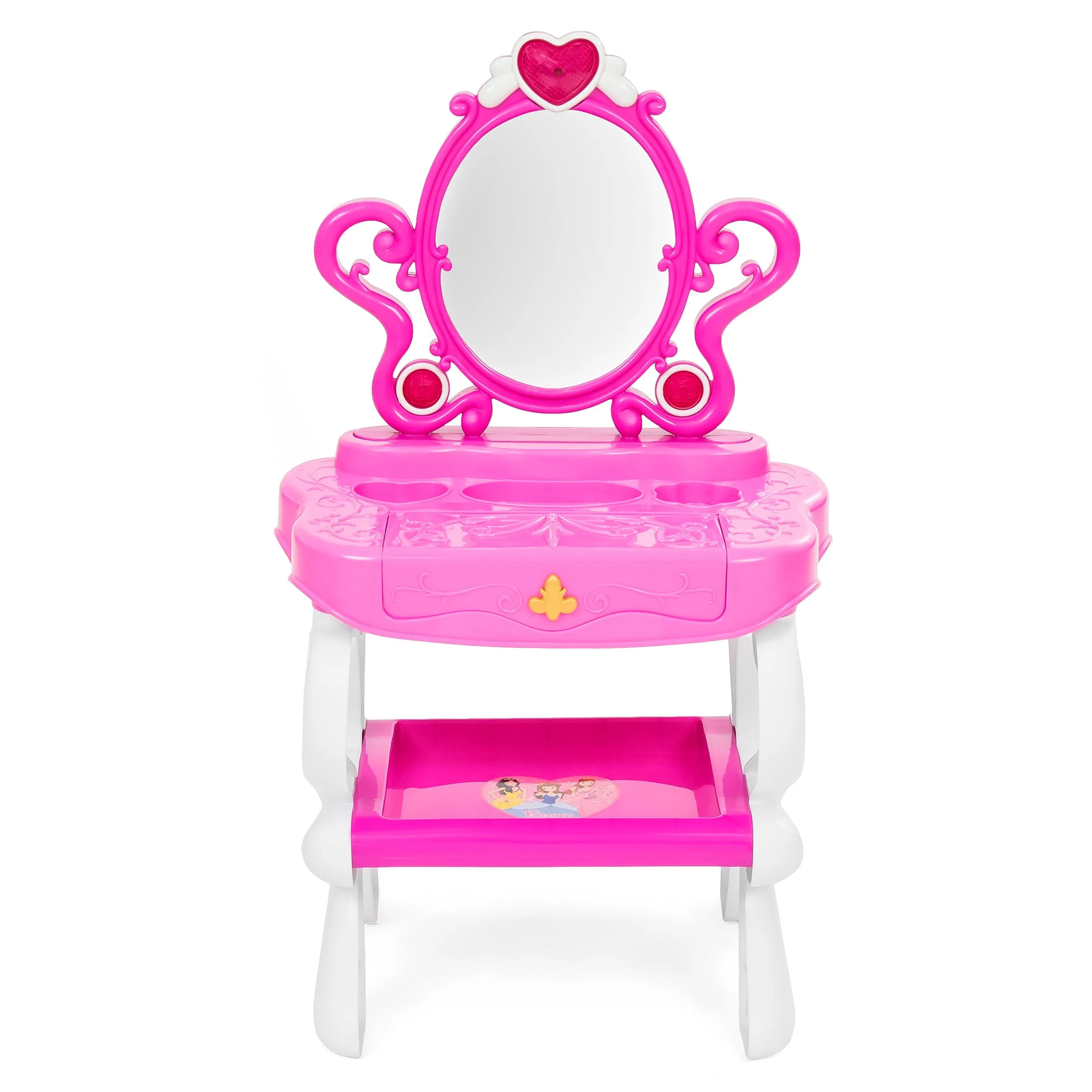 Kids Princess Vanity Toy Set and Keyboard Combo w/ Stool, Accessories