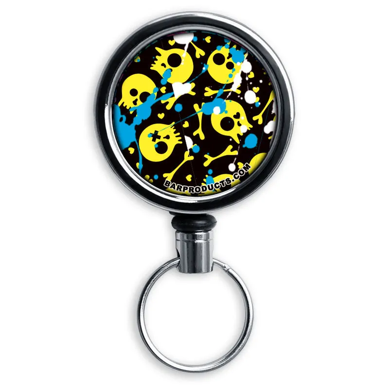 Kolorcoat™ Mini Opener with Retractable Reel  - Splattered Skulls