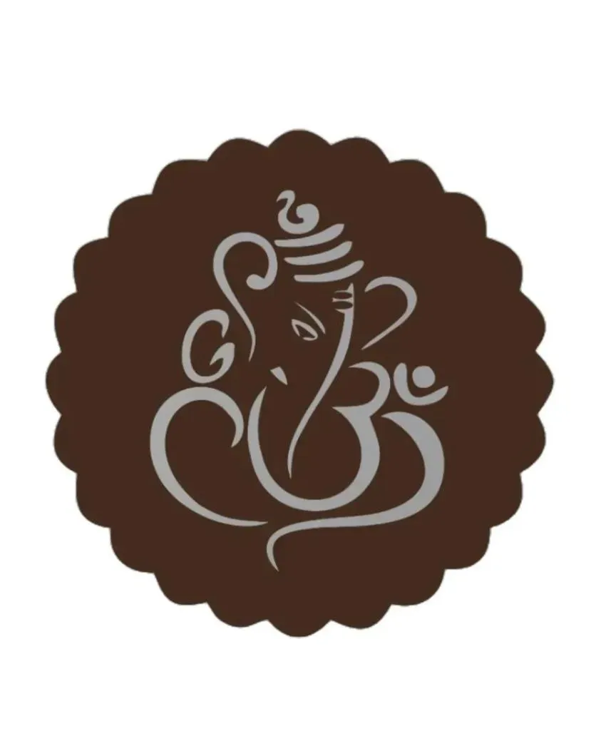 Laser Cut Lord Ganesha Brown Wooden Wall Decorative LED Backlit