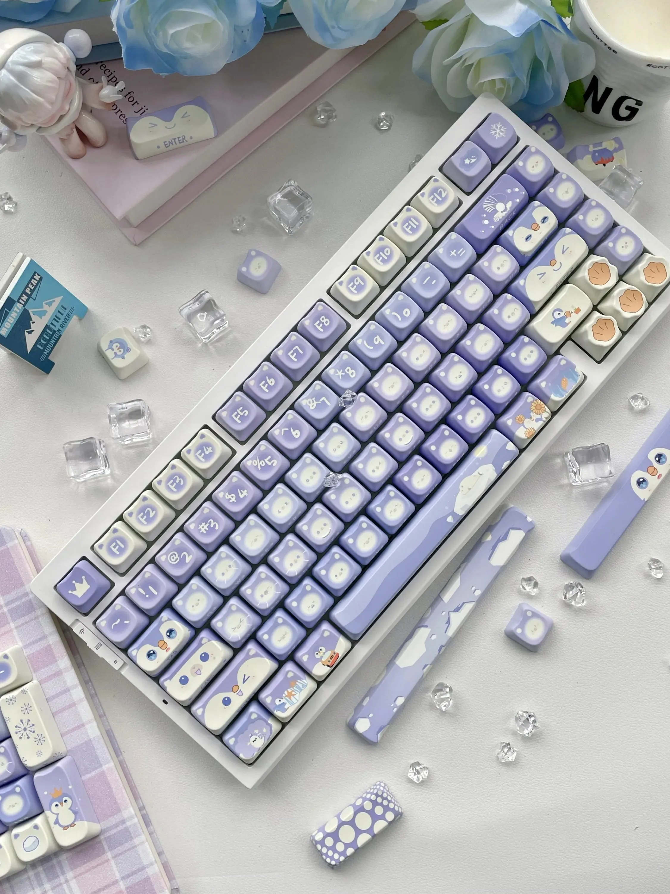 Lavender Penguin Full Key Cap Set