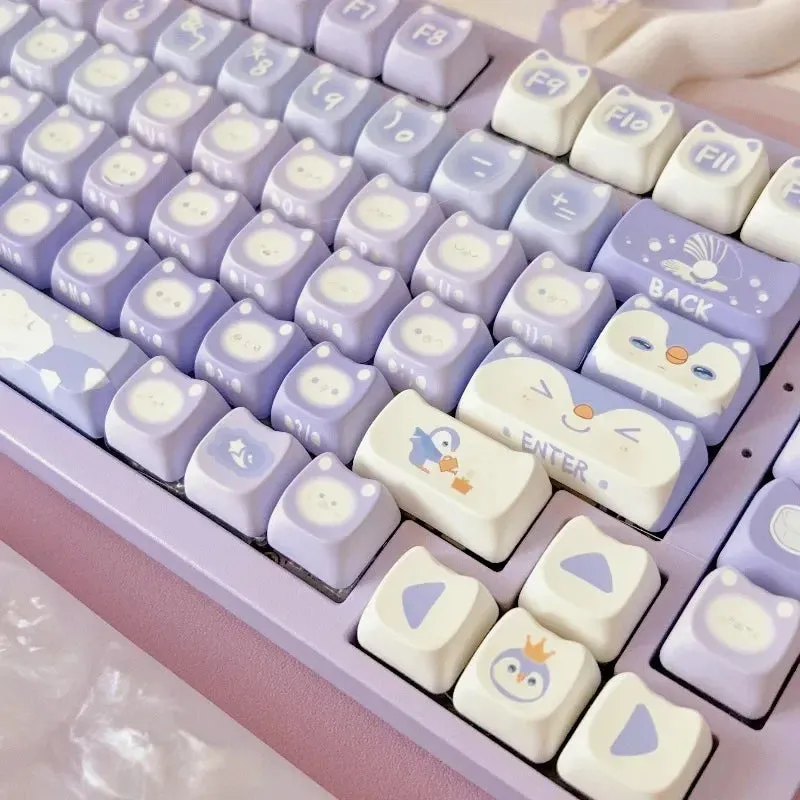 Lavender Penguin Full Key Cap Set