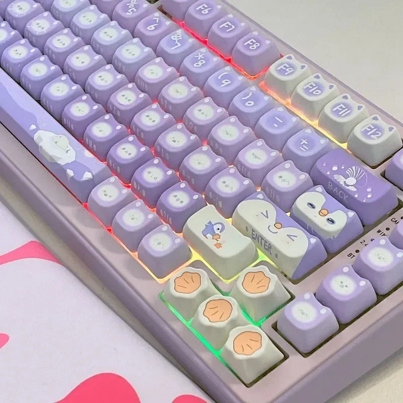 Lavender Penguin Full Key Cap Set