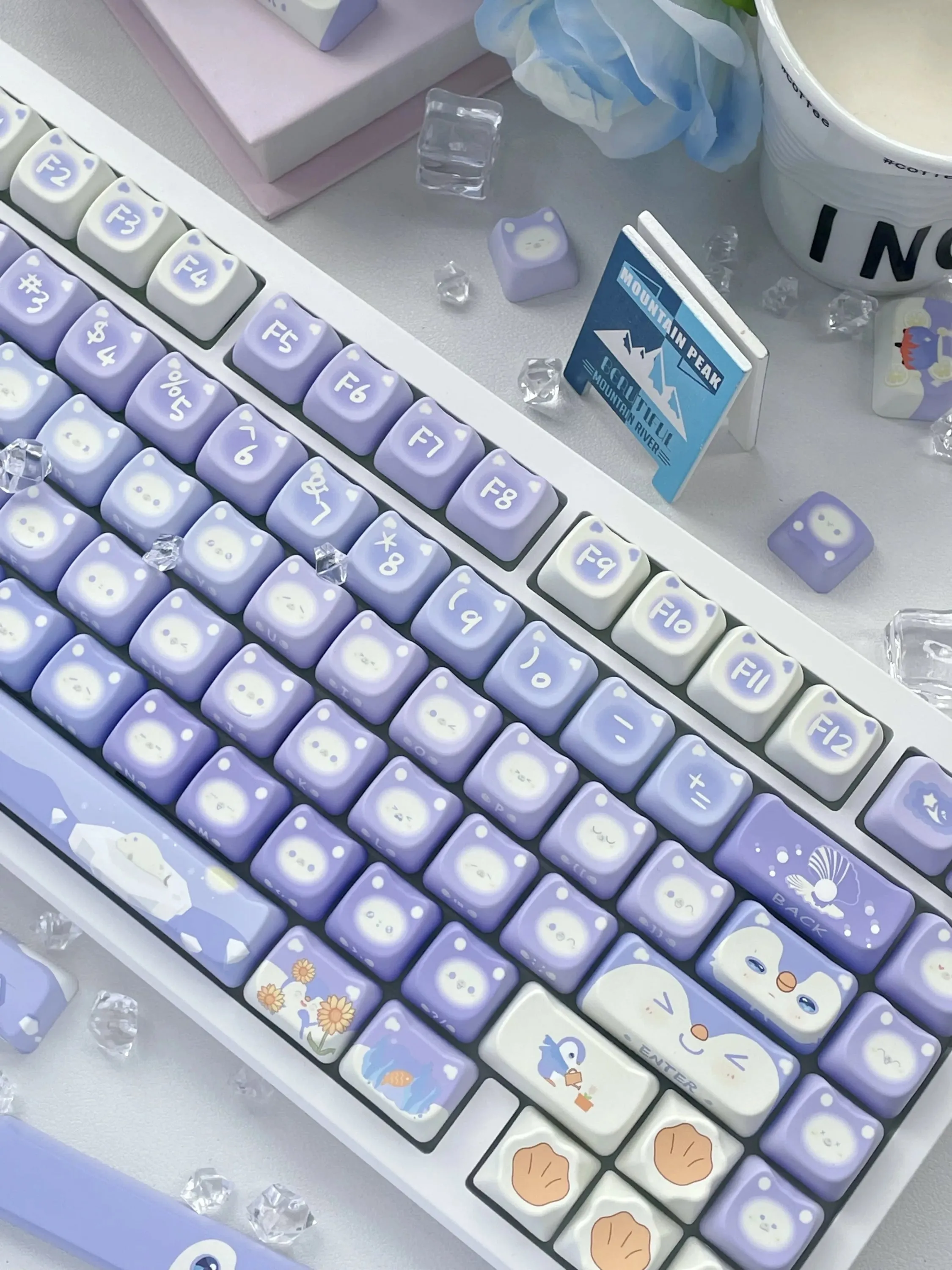 Lavender Penguin Full Key Cap Set