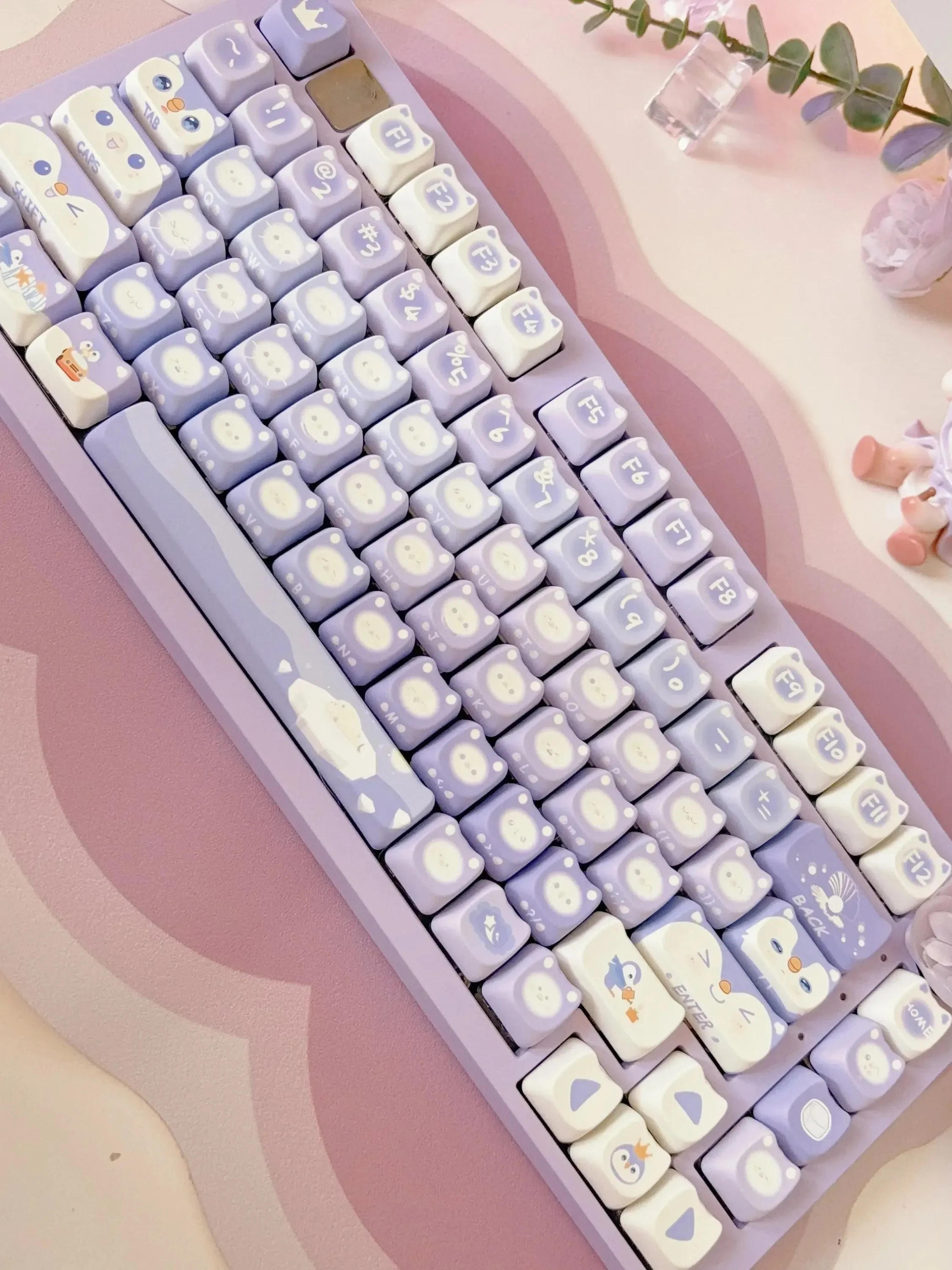 Lavender Penguin Full Key Cap Set