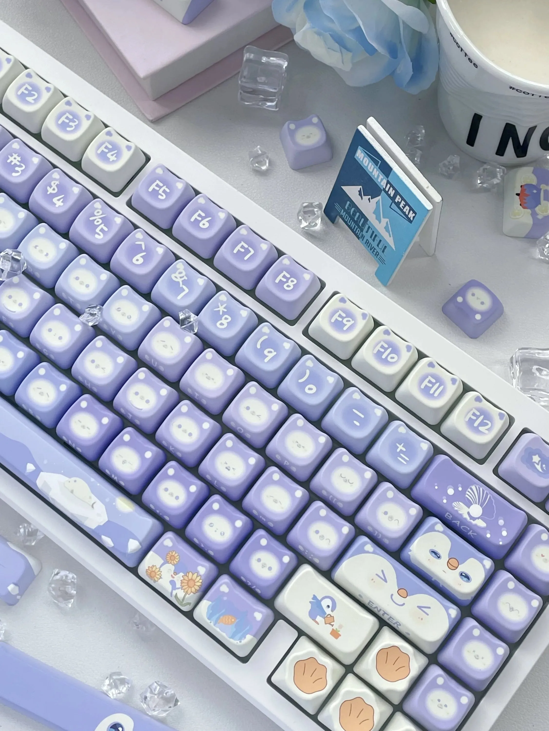 Lavender Penguin Full Key Cap Set