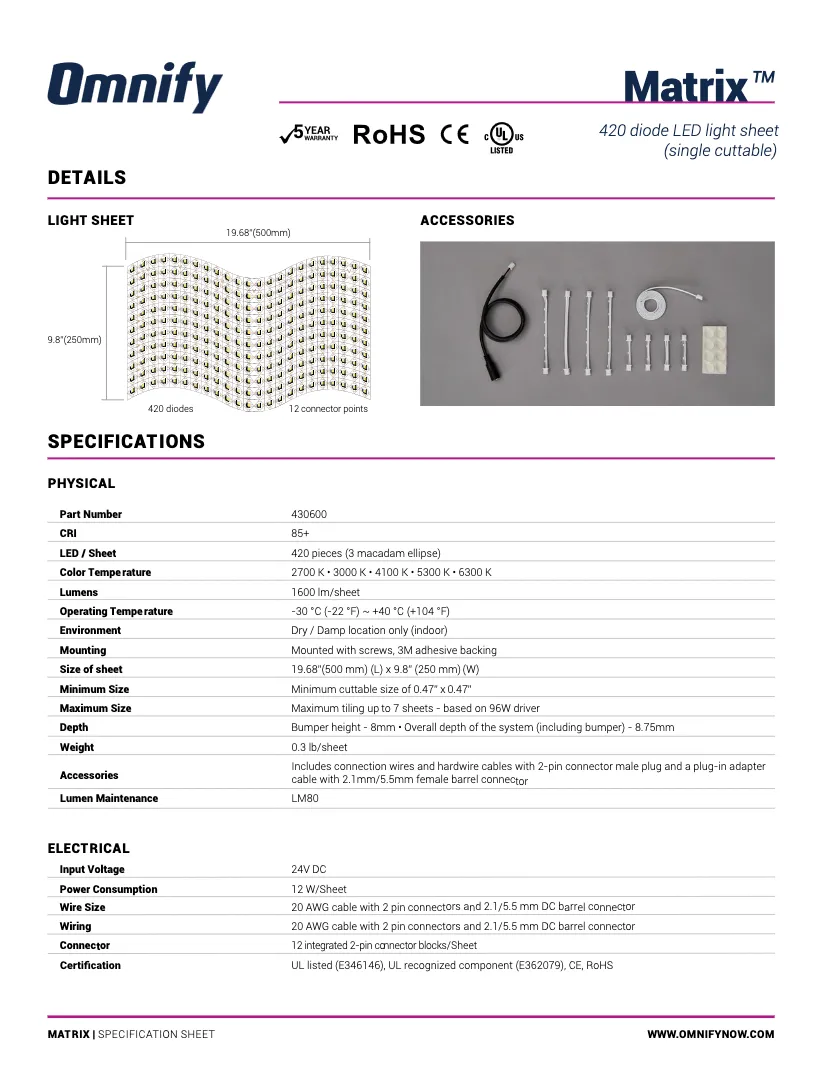 LED MATRIX SHEETS