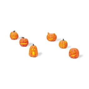 Lit Jack-O-Lanterns