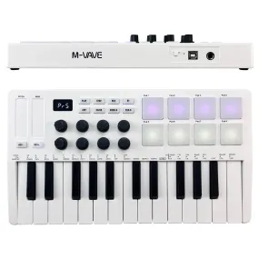 M-VAVE 25-Key MIDI Control Keyboard Mini Portable USB Keyboard with 25 Velocity Sensitive Keys 8 RGB Backlit Pads 8 Knobs