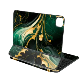 Magic Keyboard for iPad Pro 11” (M4, 2024) SIGNATURE AGATE GEODE Royal Green-Gold Skin