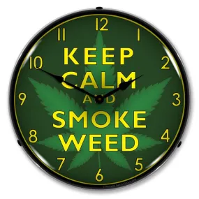 Marijuana  Keep Calm Backlit LED Clock