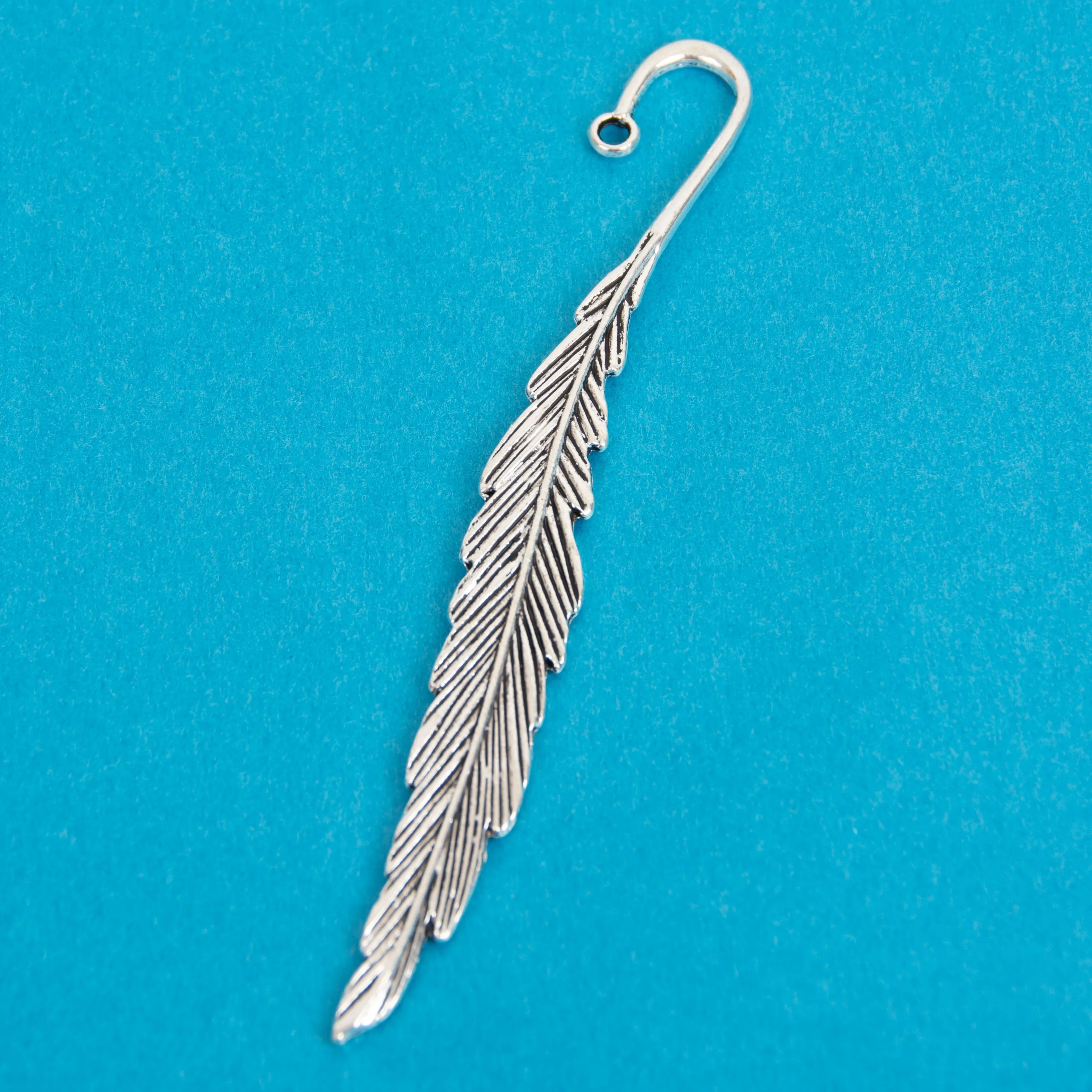 Metal Bookmark Charm Adapters Feather-shaped