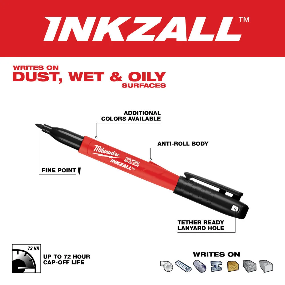 Milwaukee 48-22-3170 INKZALL Red Fine Point Marker