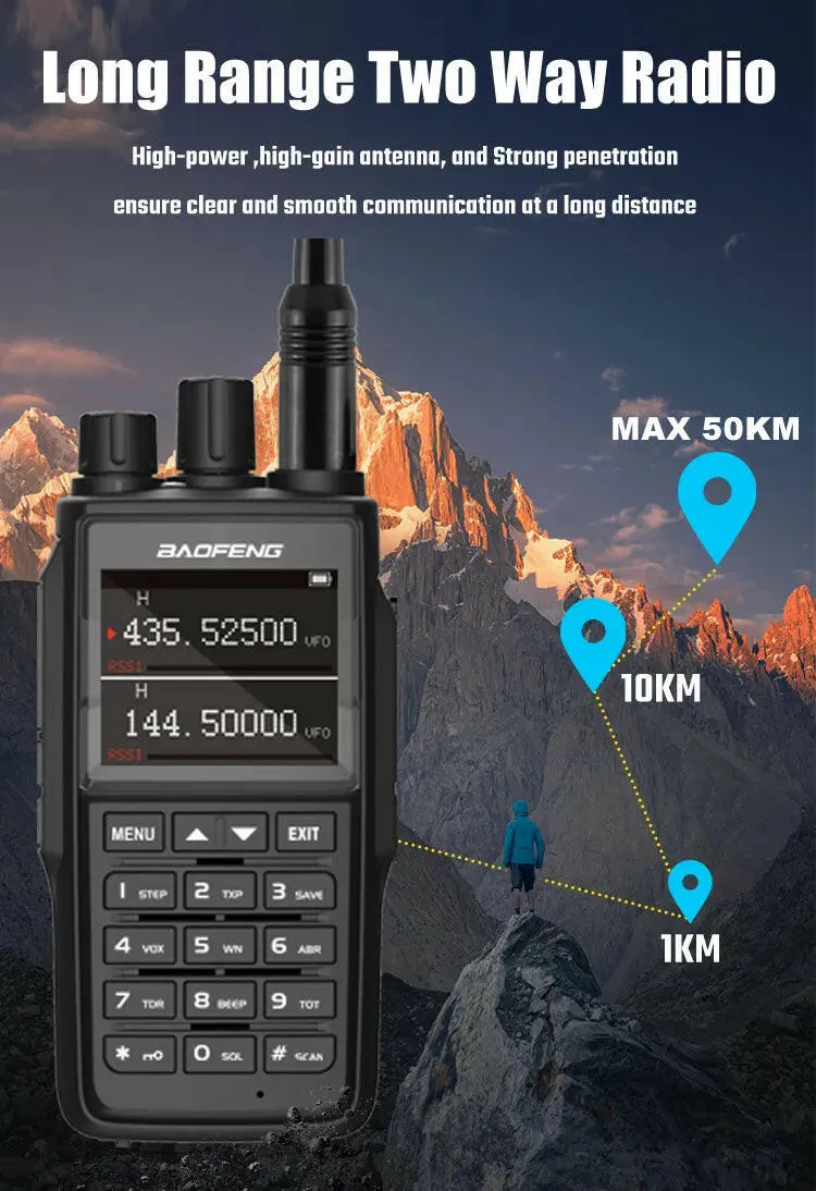 New Baofeng UV-G26 PRO Walkie Talkie 10W Dual Band High Power Long Range Portable 999 Channel Ham FM Radio UHF VHF Two Way Radio