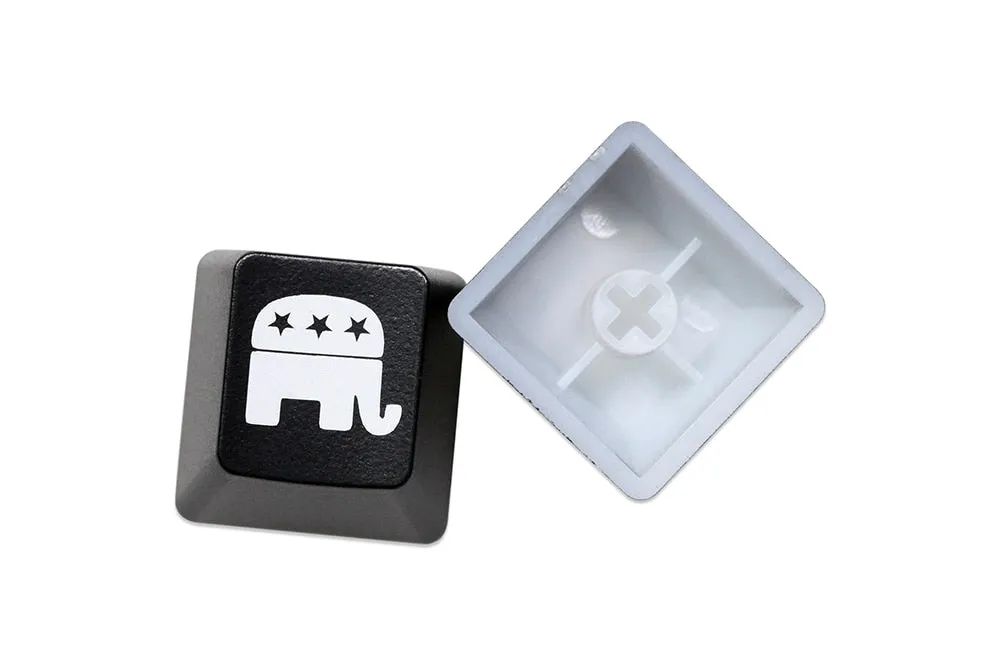 Novelty Shine Through Keycaps ABS Etched back lit black red r1 ESC the Donkey vs Elephant Symbol