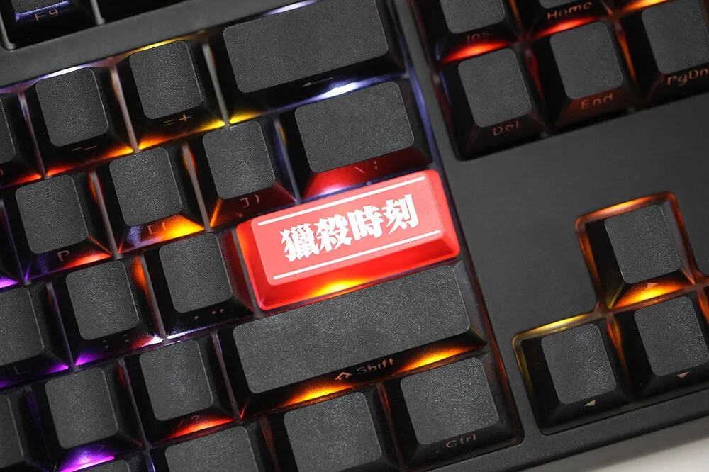 Novelty Shine Through Keycaps ABS Laser Etched back lit black red Enter Backspace OEM Profile Killing Part