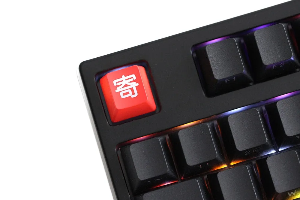 Novelty Shine Through Keycaps Ji GG Game Over ABS Laser Etched back lit black red ESC Enter Backspace OEM Profile Peace and Love