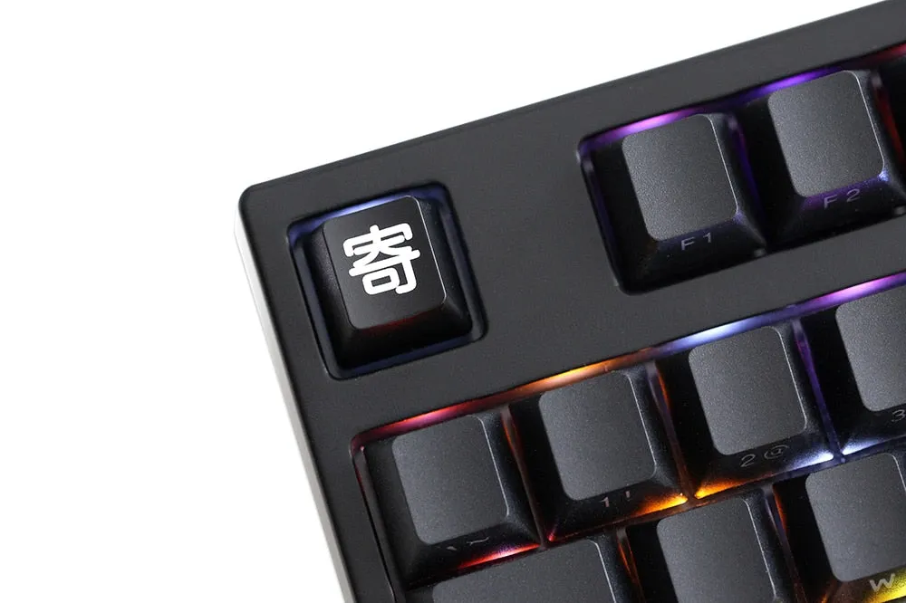 Novelty Shine Through Keycaps Ji GG Game Over ABS Laser Etched back lit black red ESC Enter Backspace OEM Profile Peace and Love