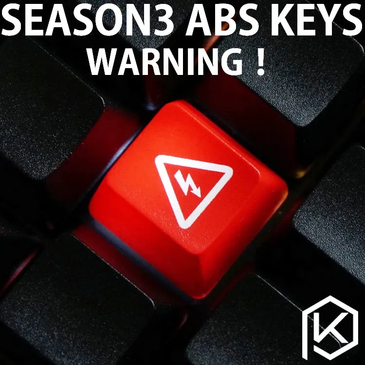 Novelty Shine Through warning Keycaps ABS Etched black red for mechanical keyboards backlit oem profile