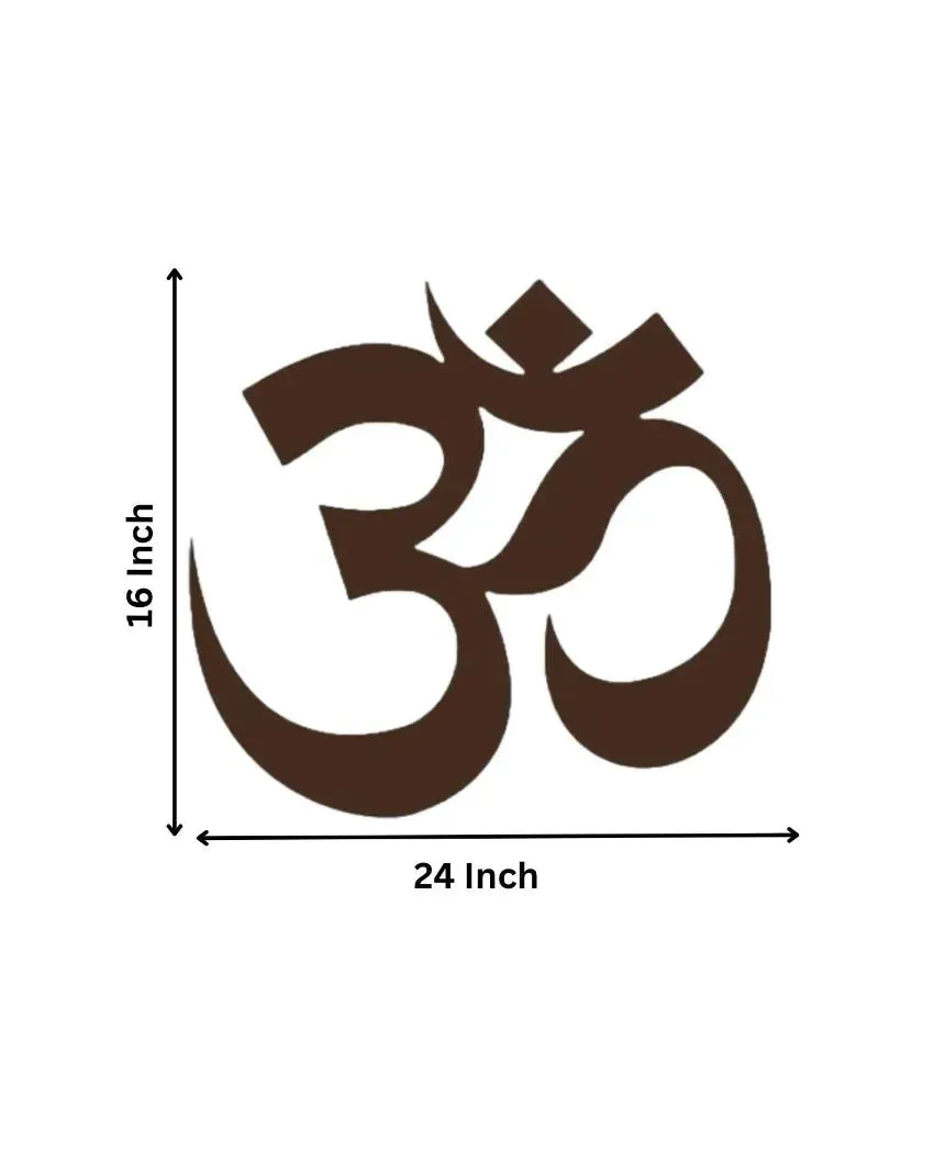 Om Symbol Wooden Brown LED Backlit For Decoration