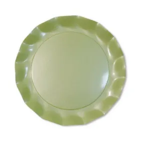 Pearly Green Ruffled Plates - 5 Size Options