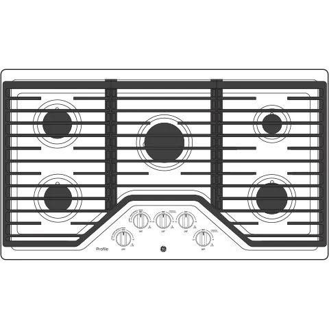 PGP7036DLBB GE Profile™ 36" Built-In Gas Cooktop