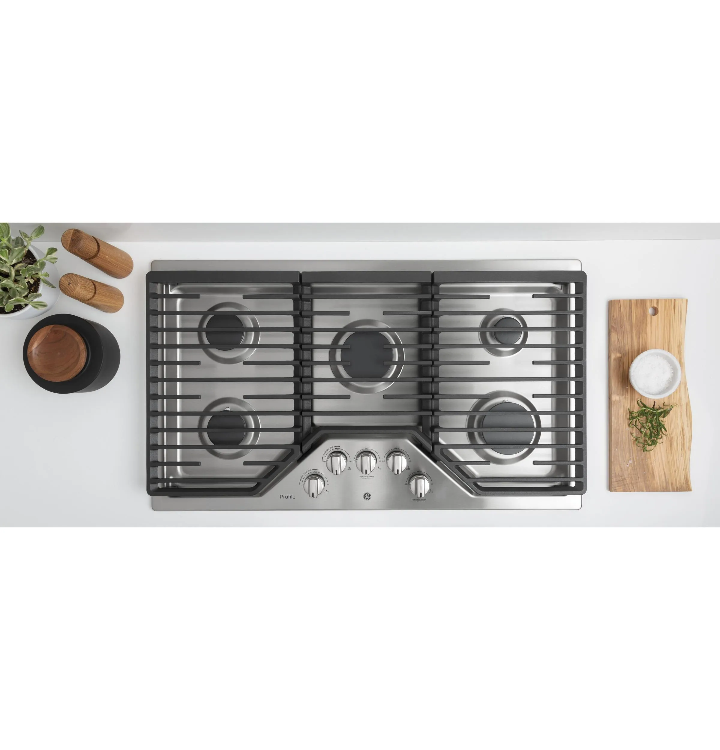 PGP7036SLSS GE Profile™ 36" Built-In Gas Cooktop with Five Burners