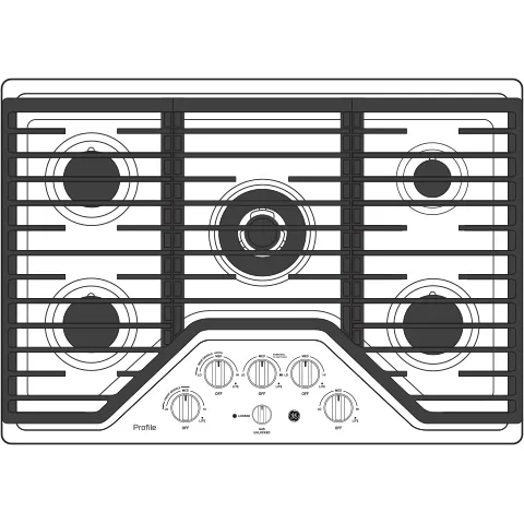 PGP9030SLSS GE Profile™ 30" Built-In Tri-Ring Gas Cooktop with 5 Burners and Included Extra-Large Integrated Griddle