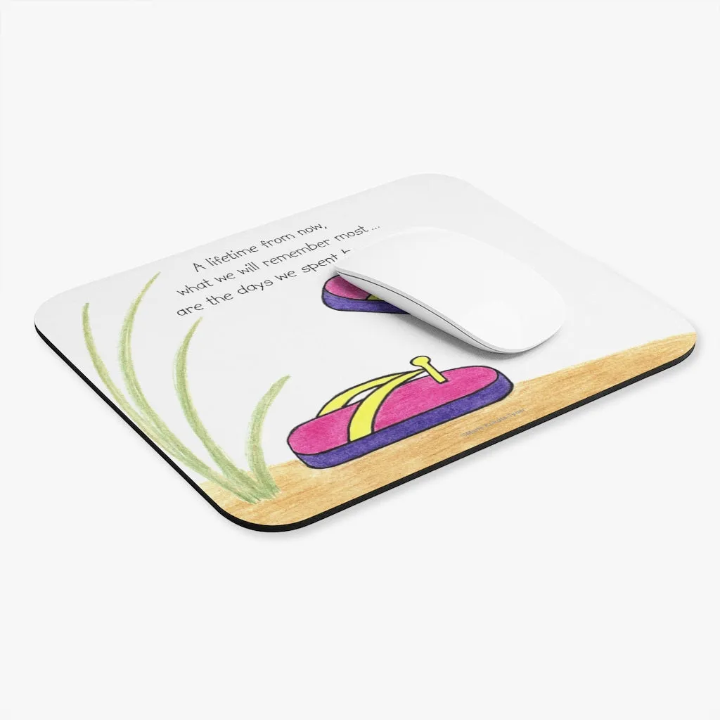 Pink Flip Flops Mouse Pad, Inspirational Mouse Pads, Gifts for Kids Teens Adults