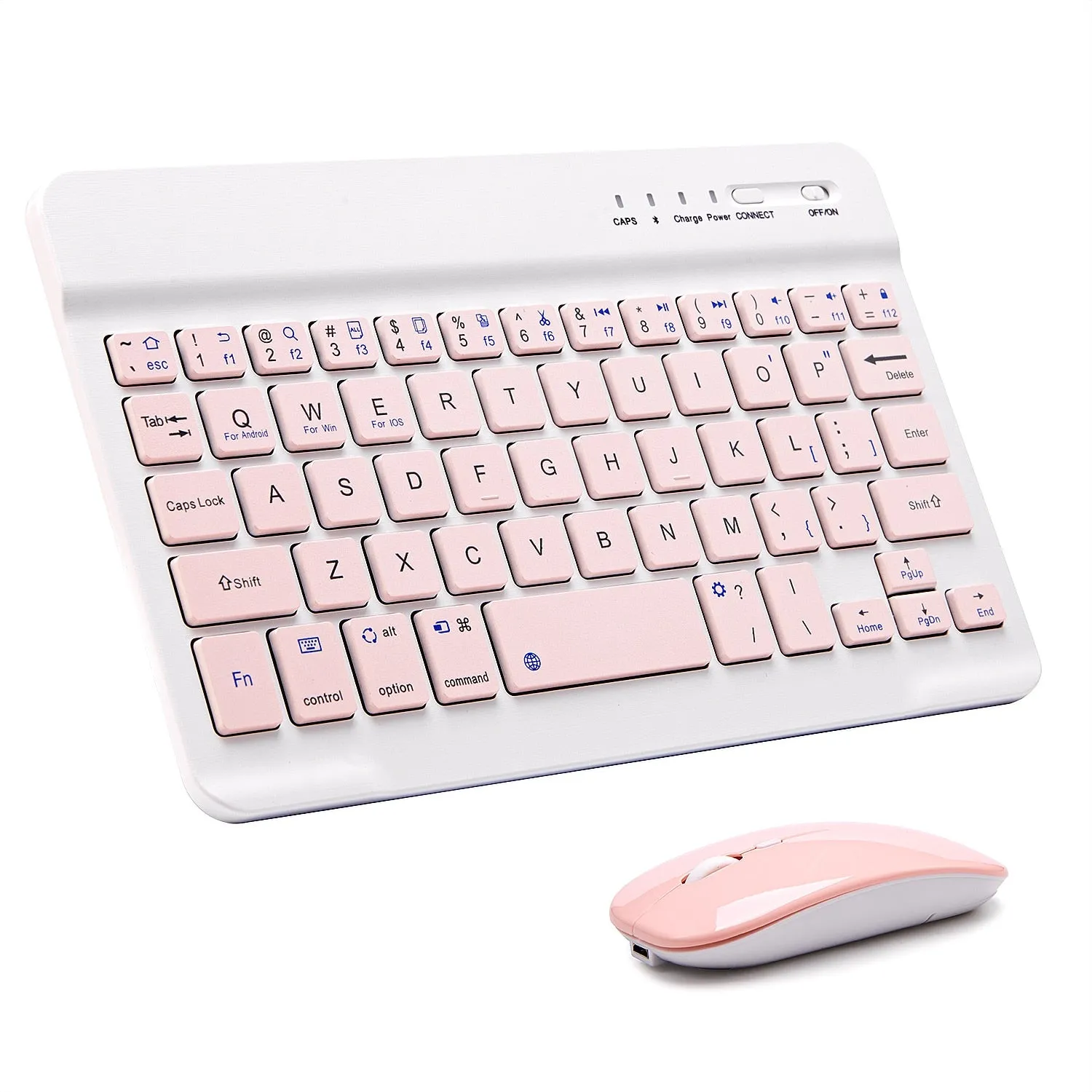 Pink Wireless Bluetooth Keyboard and Mouse Mini Keyboard English Keyboard for Tablet IOS Android IPhone Ipad Keyboard