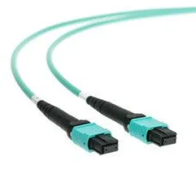 Plenum Fiber Optic Cable, MTP / MTP (MPO), Multimode, Duplex, 24 Strand, 100 Gbps, 50/125, 2 meter (6.6 foot)