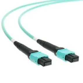 Plenum Fiber Optic Cable, MTP / MTP (MPO), Multimode OM3, Duplex, 12 Strand, 40/100 Gbps, 50/125, 5 meter (16.5 foot)