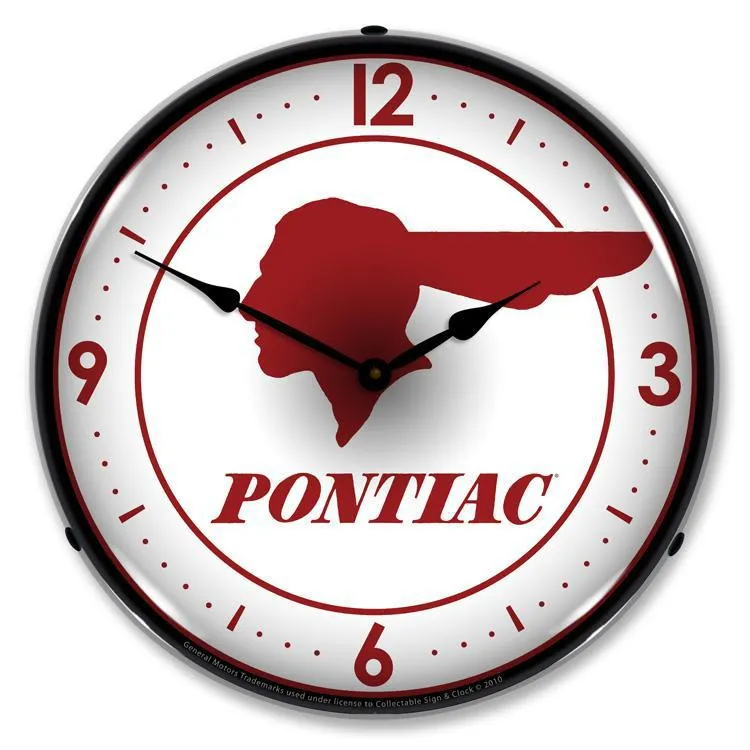 Pontiac Indian Backlit LED Clock