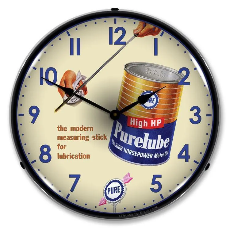 Purelube Oil Backlit LED Clock