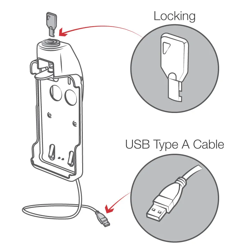 RAM® EZ-Roll'r™ Powered Locking Dock for Sonim XP5s