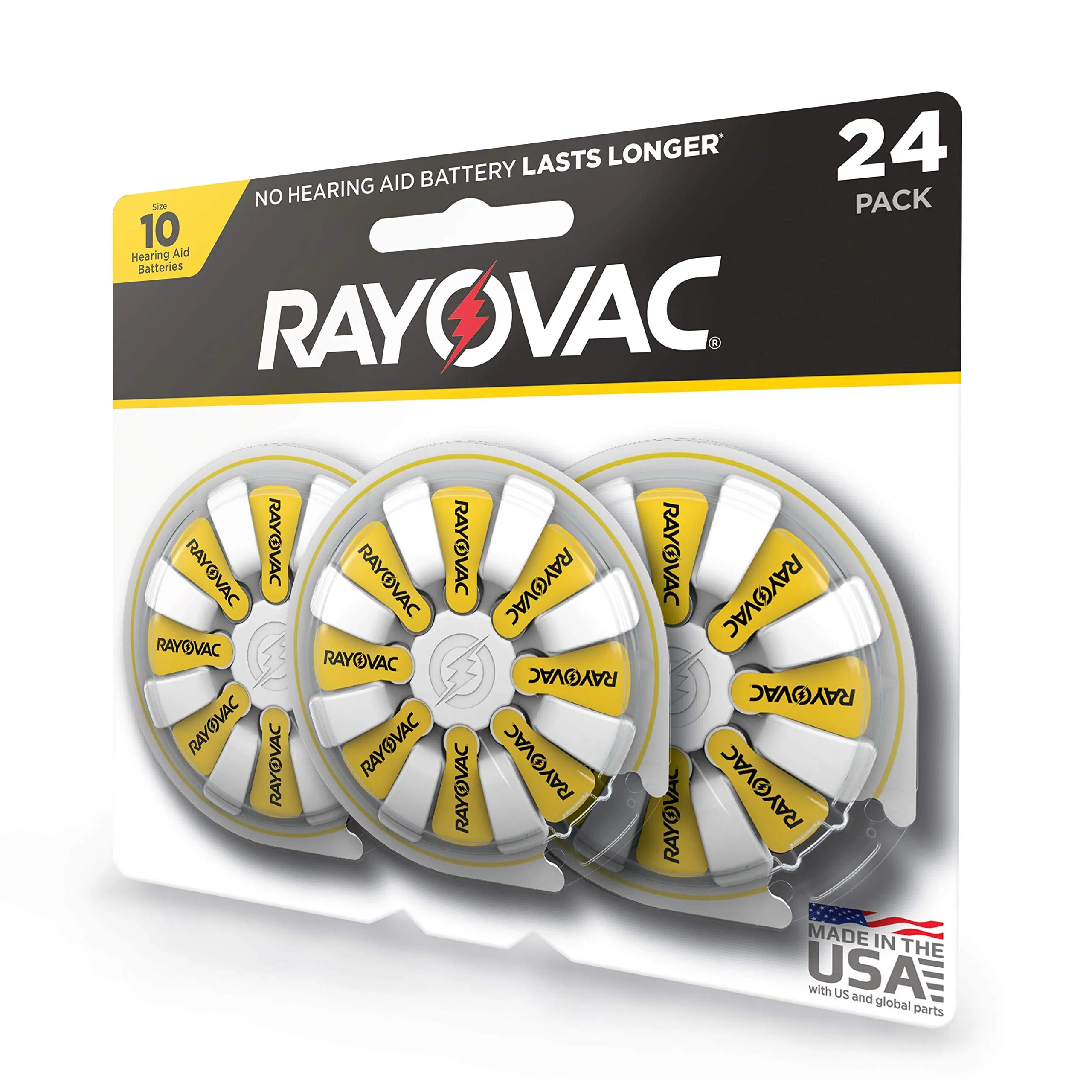 Rayovac Size 10 Hearing Aid Batteries 24 Pack Size 10 Batteries