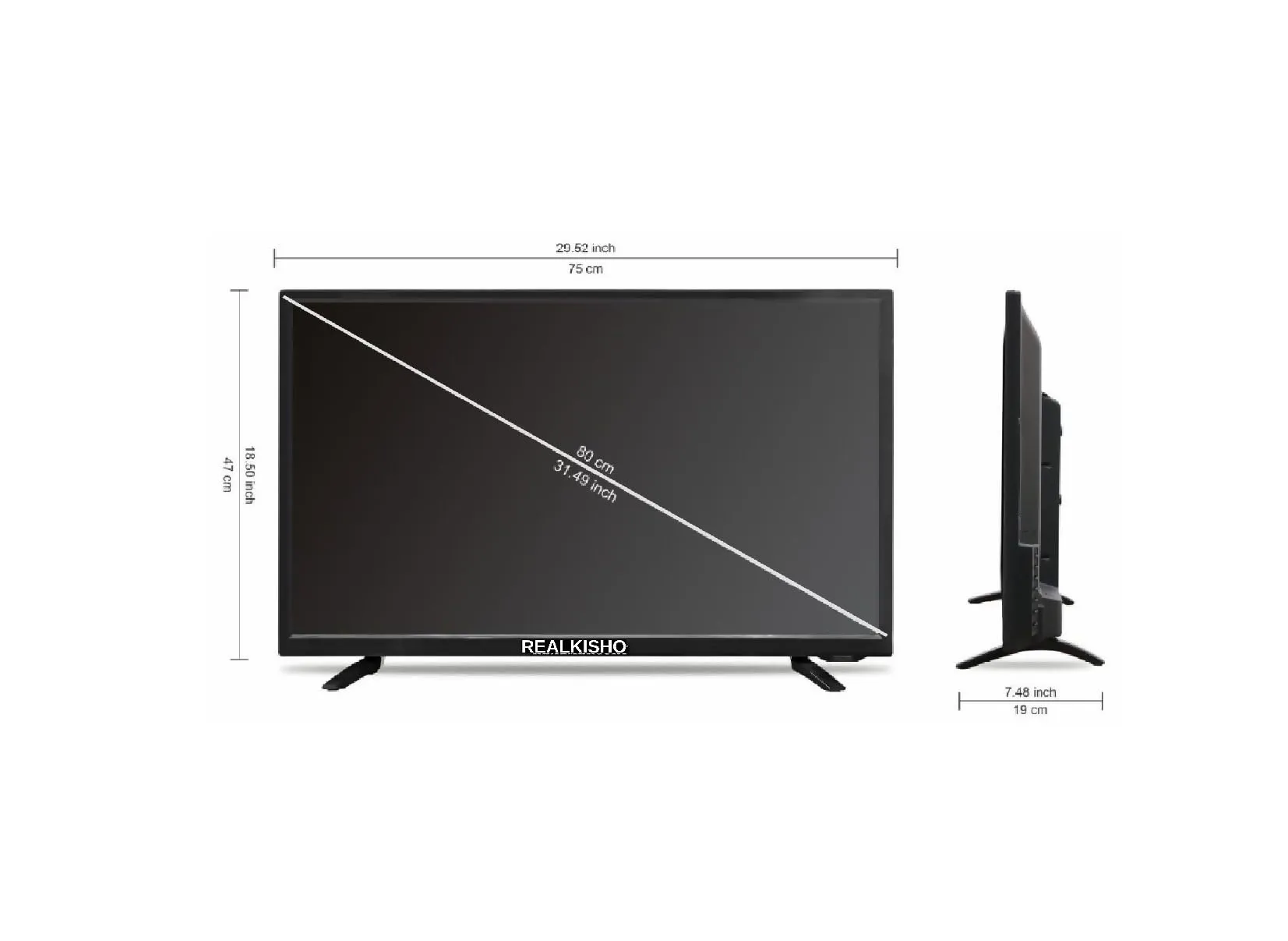 REALKISHO 32 4k Ultra Full hd QLED Smart 80(cm) ao7 Series