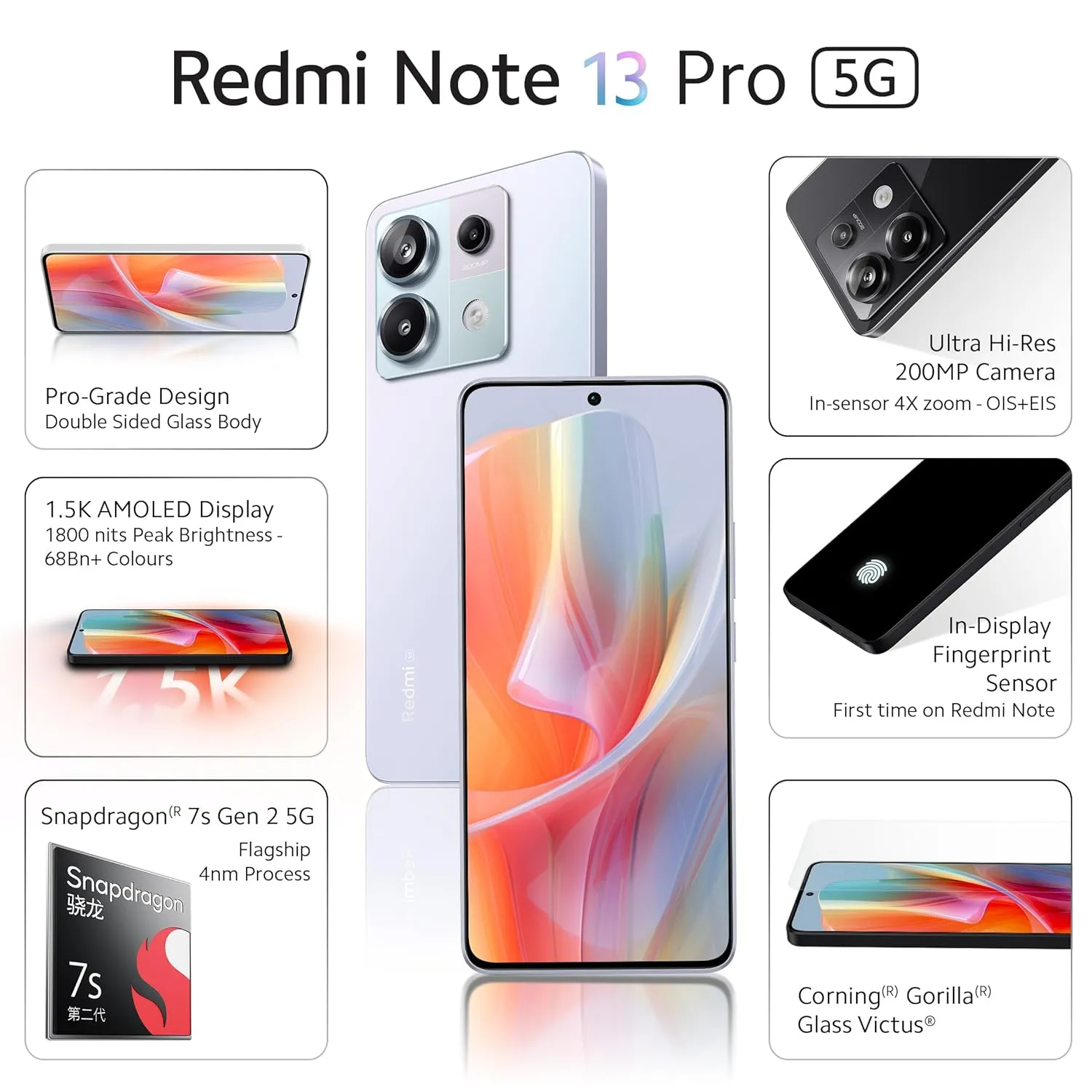 REDMI Note 13 Pro 5G (Coral Purple, 128 GB)  (8 GB RAM)