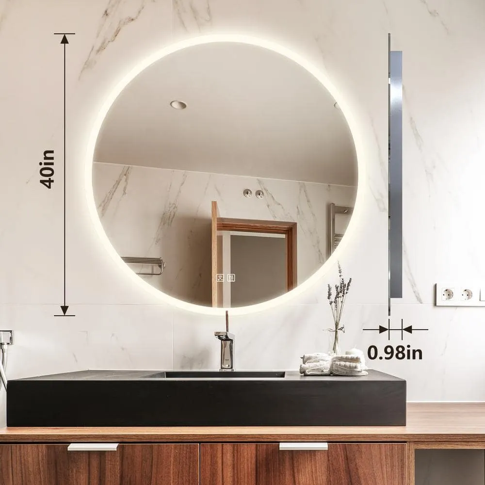 Round LED BATHROOMS Vanity  Mirrors With Dimmable Lights