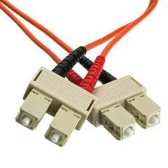 SC/UPC OM3 Duplex 2.0mm Fiber Optic Patch Cord, OFNR, Multimode 50/125, Aqua Jacket, Beige Connector, 3 meter (10 ft)