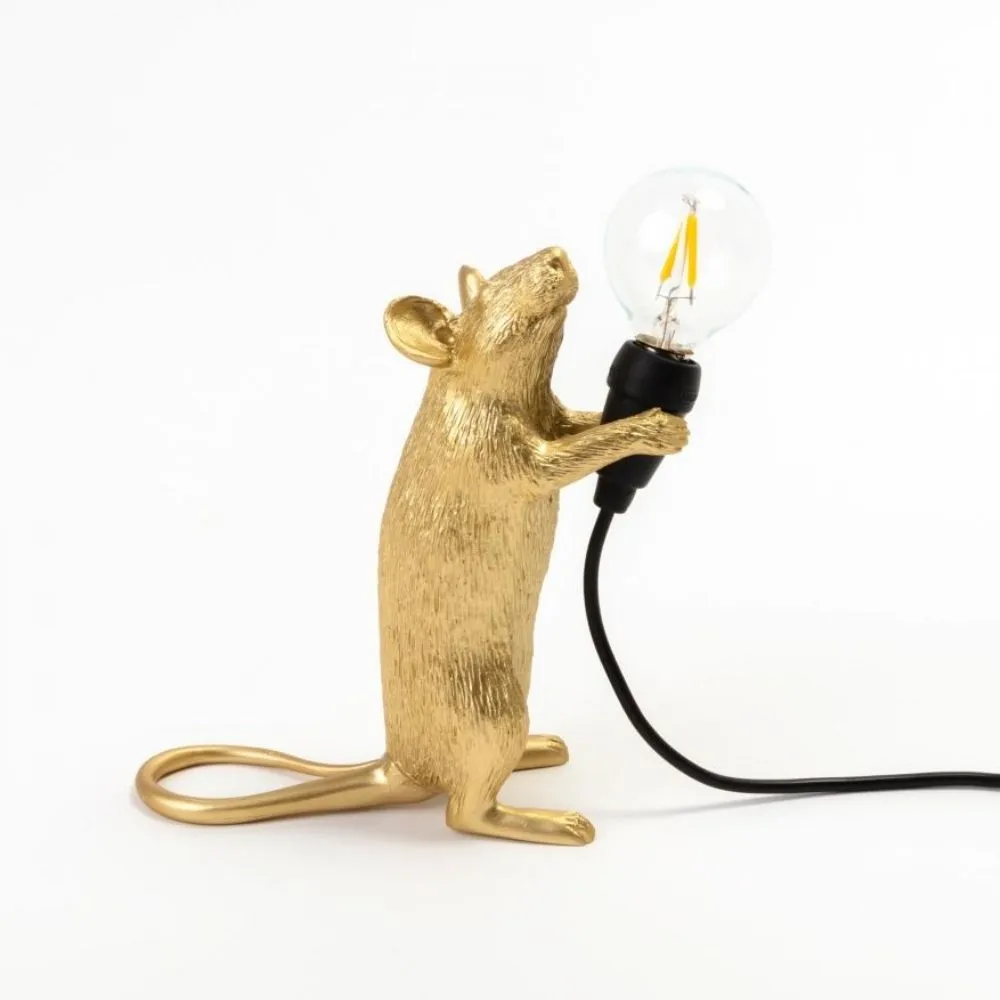 Seletti Mouse Lamp Step Gold table lamp