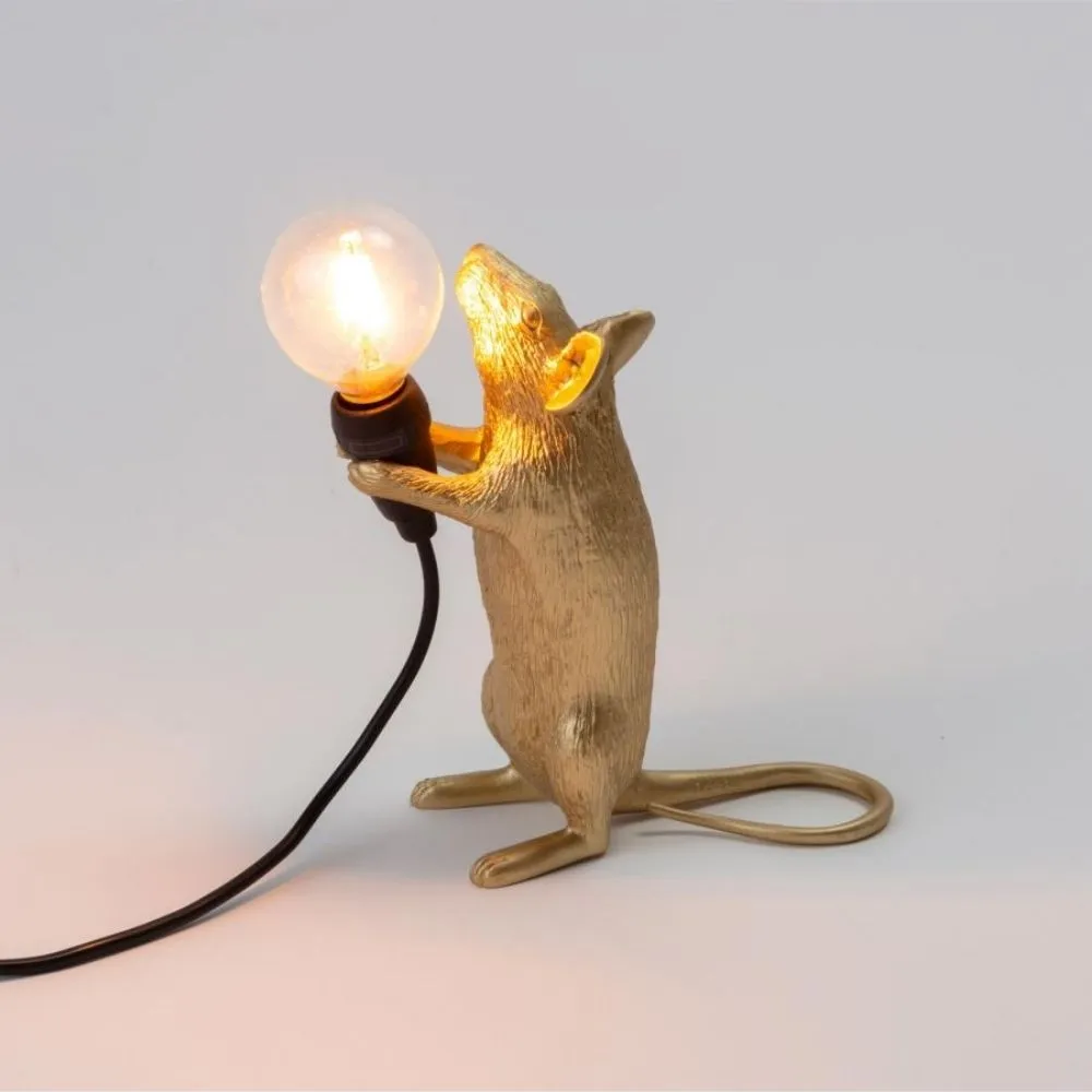 Seletti Mouse Lamp Step Gold table lamp