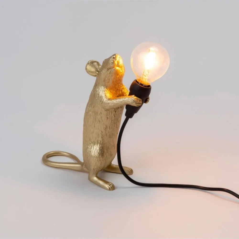 Seletti Mouse Lamp Step Gold table lamp