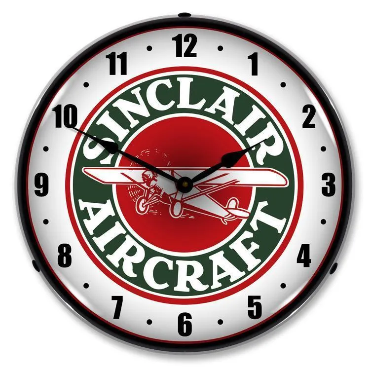 Sinclair Aircraft Backlit LED Clock