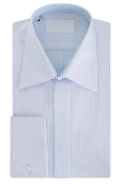 Sky Blue with Faint Stripe Forward Point Collar Shirt