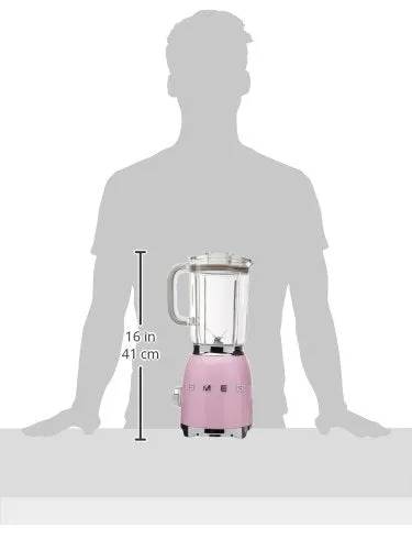 Smeg Countertop, Pastel Pink 50s Style Blender, 48 Ounces