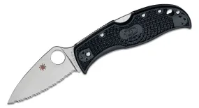 Spyderco C262SBK Leaf Jumper Serrated Folding Knife 3.09in VG-10 Steel Blade